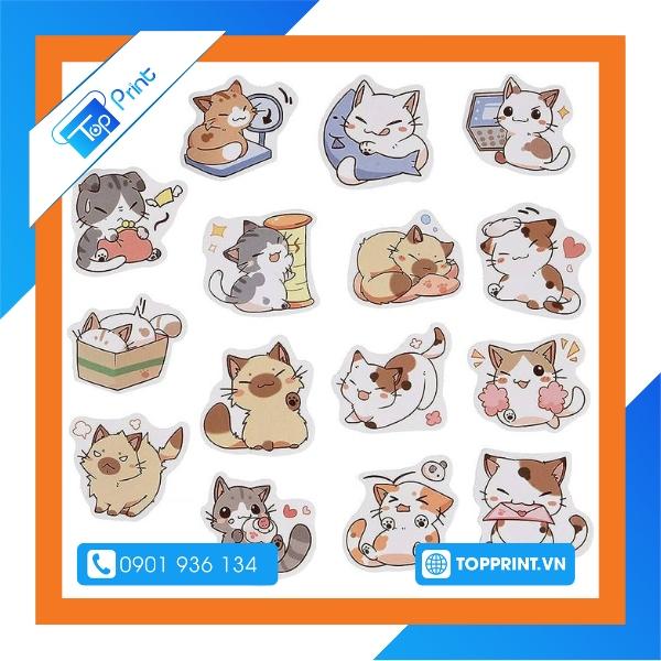 Tổng hợp mẫu sticker mèo cute dễ thương