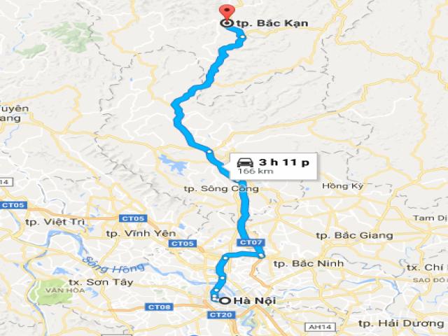 Từ Hà Nội đi Bắc Kạn bao nhiêu km?