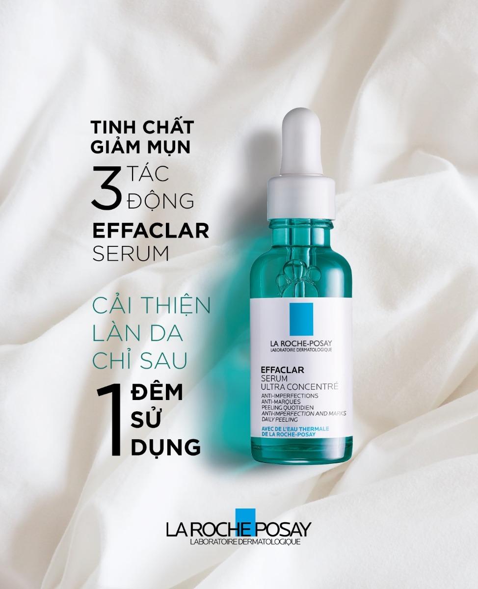 Serum La Roche-Posay Effaclar Serum trị mụn 3 tác động vượt trội chỉ sau 1 đêm