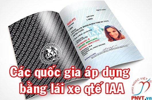 BẰNG LÁI XE QUỐC TẾ IAA ĐƯỢC SỬ DỤNG TẠI NƯỚC NÀO?